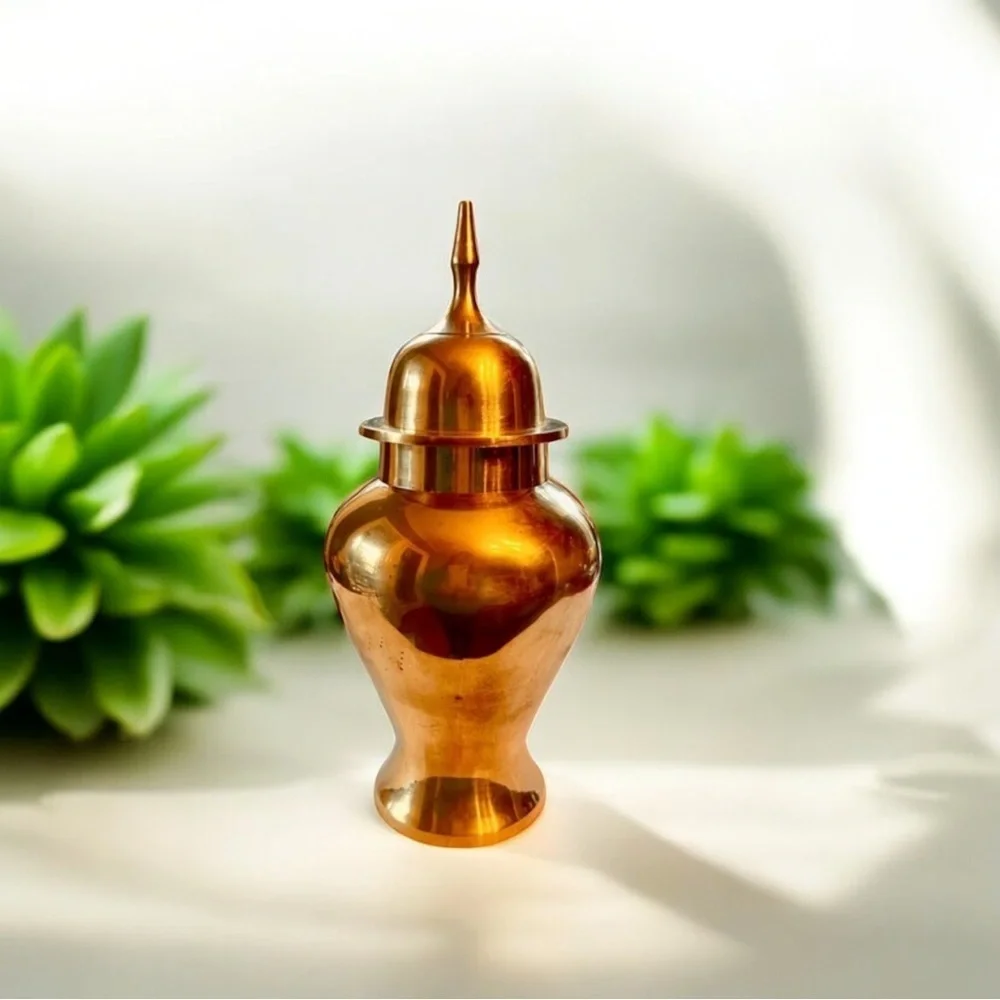Vintage Brass Urn, Brass Vase, Ginger Jar